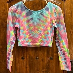 Handmade Tie Dye Long Sleeve Crop Top